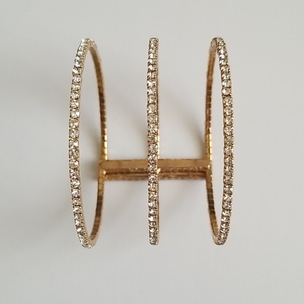 Gold Rhinestone Cuff - Picture 3 of 6